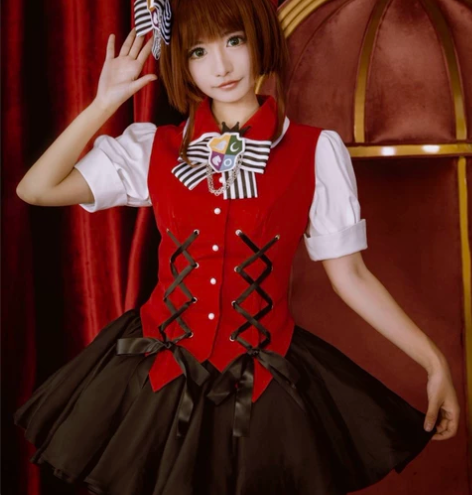 魔卡少女樱百变小樱cos服红黑裙初兽猫 全...