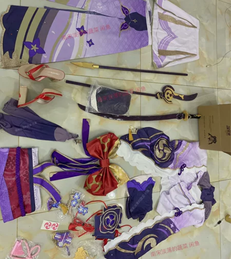 次元依现货原神雷电将军cos服有假发道具鞋...