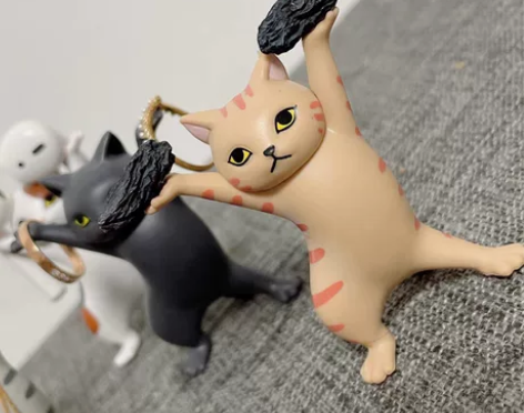 【五个包邮价】日系托举猫妖娆猫笔架笔托手办...