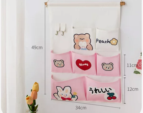 布艺收纳袋挂袋墙挂式门后置物墙上悬挂宿舍神...