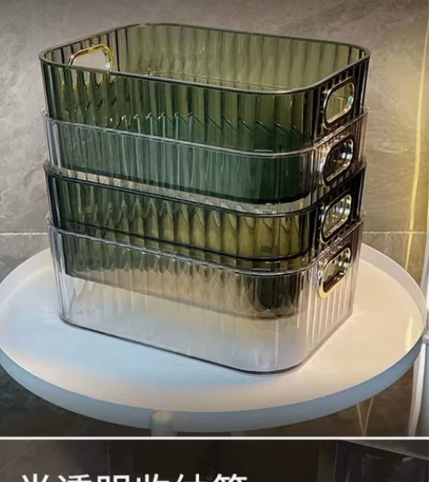 【抖音同款】网红轻奢透明收纳盒收纳筐.大号...