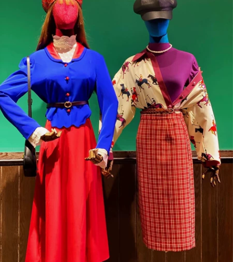 朝花夕拾 长沙本土品牌 兰色外套红色裙子一...