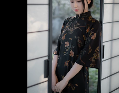 晓公子 |朝花夕拾|中式复古民国风修身显瘦...