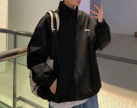 @港仔文艺男 简约翻领外套男生春秋ins潮...