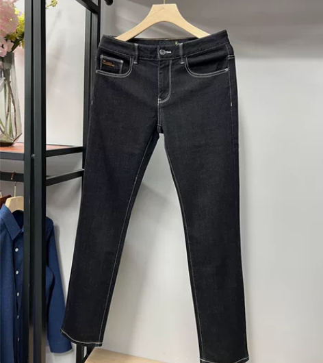 男士秋冬牛仔裤，黑色，棉混纺微弹面料，码数...