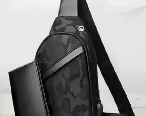 袋鼠男包真皮质感胸包男士包包单肩斜挎包男韩...