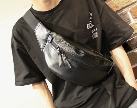 真皮大容量男士胸包时尚日韩复古牛皮单肩包斜...