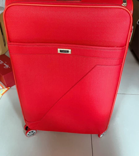 结婚行李箱陪嫁箱红色箱子拉杆箱女皮箱婚礼用...