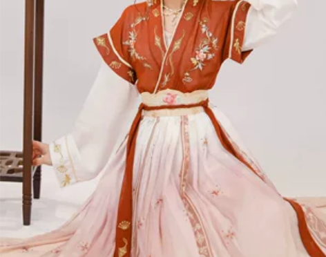 玉术【一览芳华】原创汉服女唐褙子圆领衫褶裙...