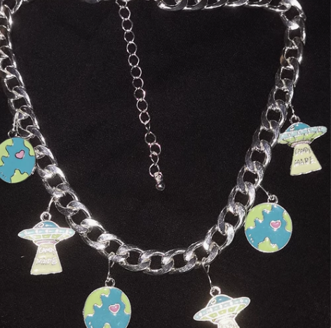 “CANDY流浪行星”原创自制.白银色卡脖...