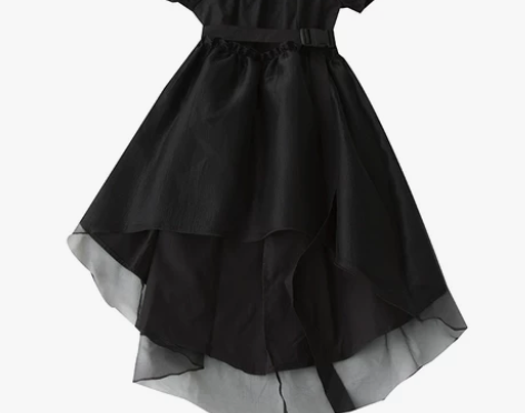方领暗黑法式在逃公主风蓬蓬裙连衣裙女夏季收...