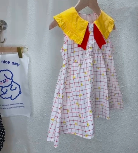 图1——3糖汐女童连衣裙,A类,纯棉,25...