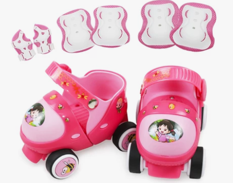 幼儿双排溜冰鞋儿童轮滑鞋宝宝四轮旱冰轮2小...