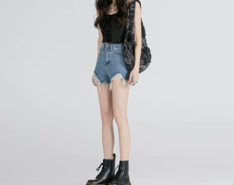 【礼遇价】甜辣高腰牛仔短裤女夏季2022辣...