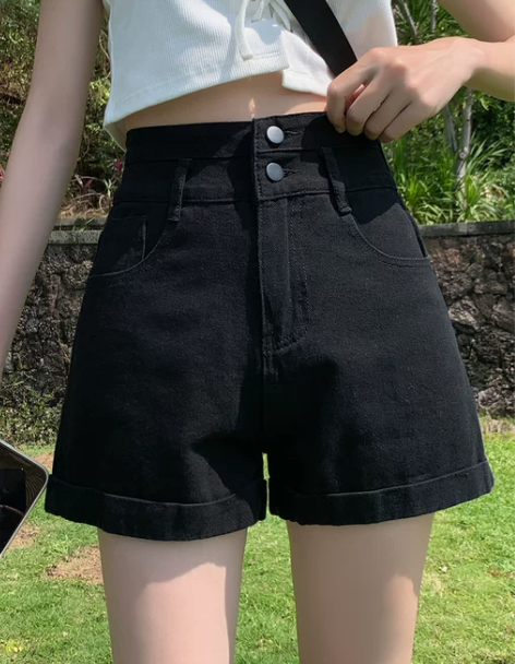 牛仔短裤 牛仔短裤阔腿裤大码女夏薄款202...