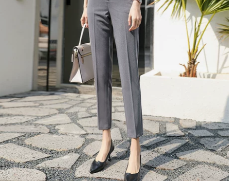 ?白色西装裤女夏季薄款裤子高腰显瘦休闲裤直...