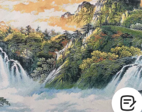 未装裱刺绣画，旭日东昇，尺寸:长160厘米...