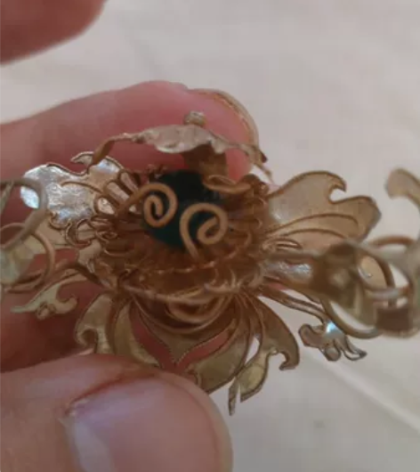 银鎏金 老银货 帽花 凤凰涅槃 [右]四层...