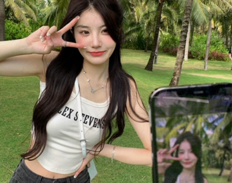 xm定制 字母吊带背心纯欲风U领修身显瘦短...