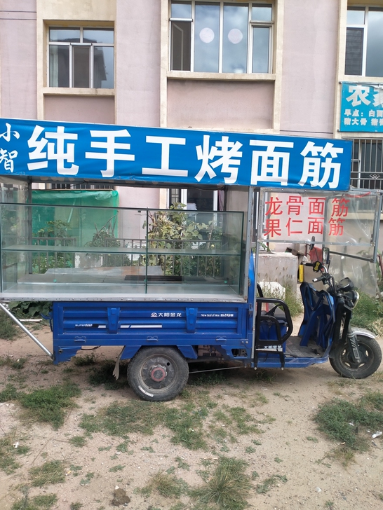 出售九成新烤面筋烤串三轮车，带技术