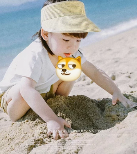 shukiku儿童空顶遮阳草帽 全新头围5...