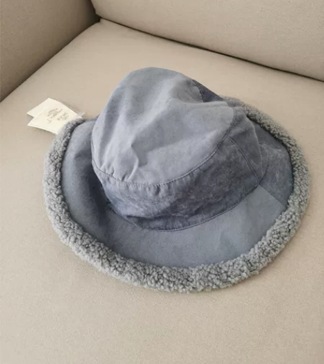 siggi 渔夫帽女秋冬仿羊羔绒双面戴盆帽...