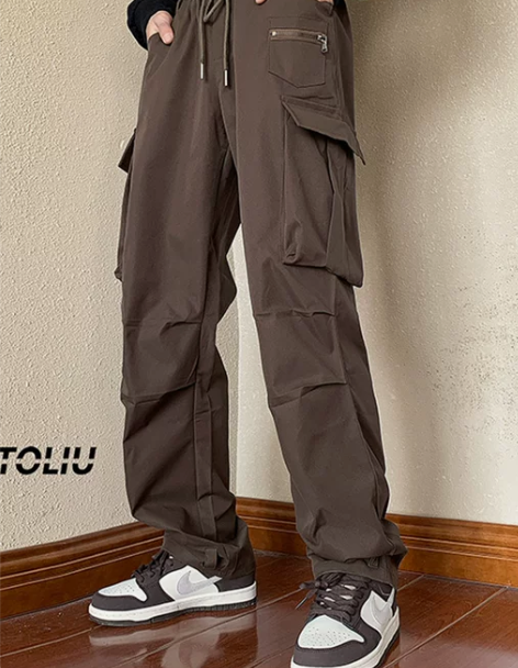 工装裤男款秋冬季日系复古高街休闲长裤加绒加...