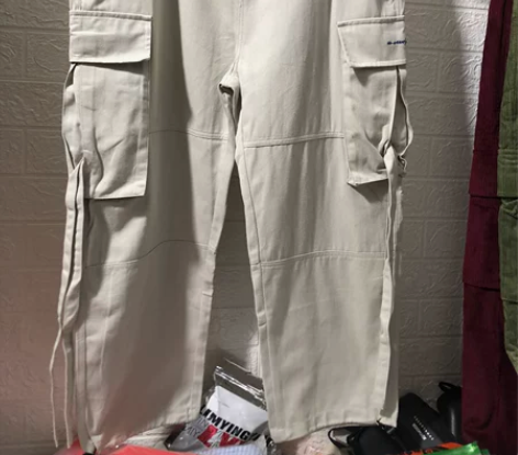男士8分纯棉浅灰色工装裤特价18.8元包邮...