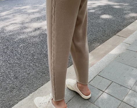 ZOWZOW呛口小辣椒 侧边绞花松紧腰锥形...