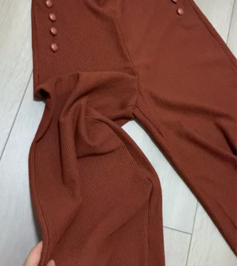 针织暗红色阔腿裤 非常垂 质感超棒 s码 ...