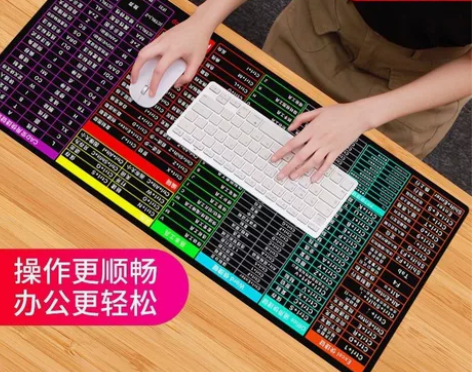 超大鼠标垫办公快捷键大全电竞游戏电脑桌面键...
