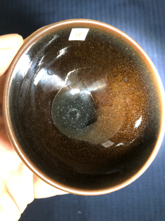 通天龙窑柴烧磨底全手工坯酱玉子束口盏主人杯...