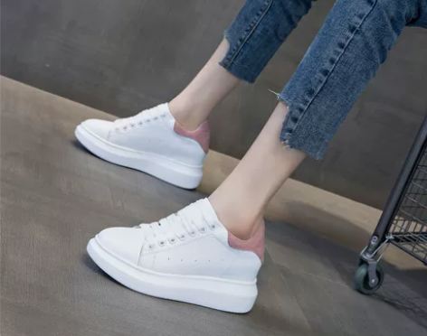 女士鞋子2022春秋显高显瘦真皮坡跟厚底内...