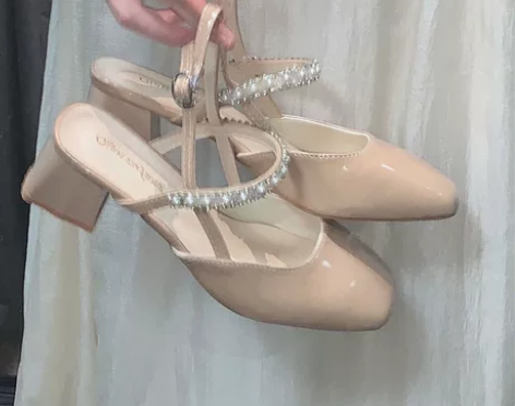 珍珠粗跟凉鞋女2022夏季新款时尚复古气质...