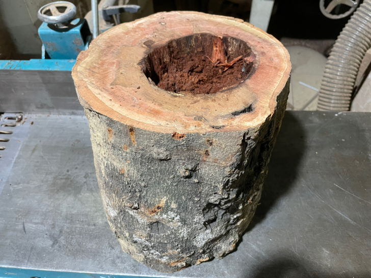 荔枝木，挖笔筒料，中间已经腐朽很好挖了，可...