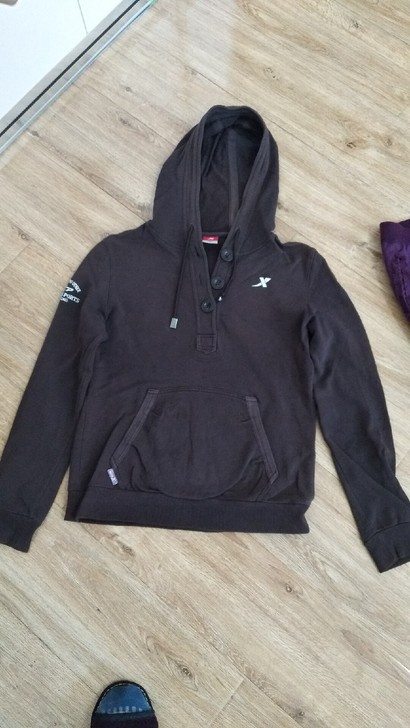 特步女运动上衣连帽衫L165/88裤子羊毛...