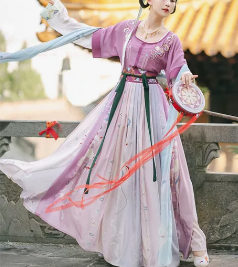 御篇【篱落】原创汉服女正品坦领三件套半臂齐...