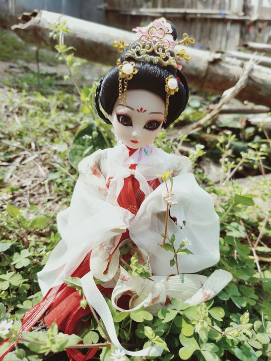 唐人坊9寸绢人贵妃出浴京剧杨贵妃人偶摆件唐...