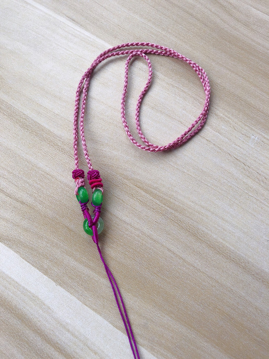 女人味玫红挂绳cs丝线挂绳吊坠项链绳子女人...