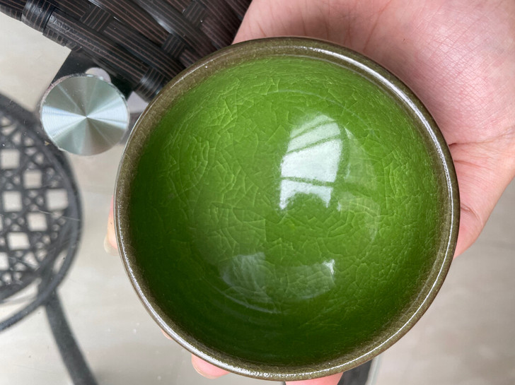 【匠人】炳兴 【品名】苹果绿禅定杯 【器型...