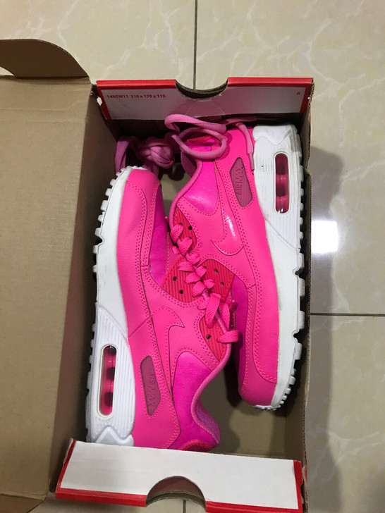 nike airmax90 女款38骚粉正...