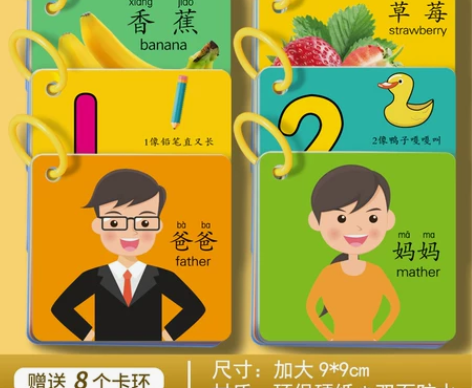 动物卡片早教认知启蒙书宝宝识字看图识物婴儿...