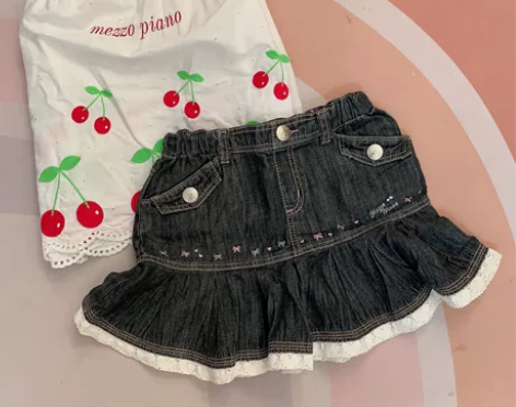 mezzo piano 牛仔短裙 100码...