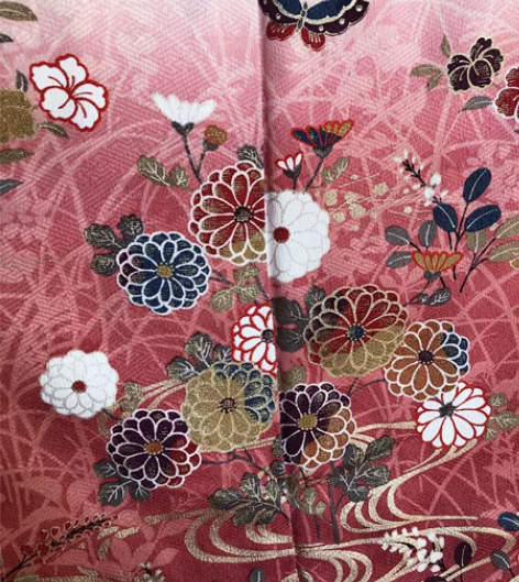 kiya喜屋粉紫晕染草花访问 材质：正绢哑...