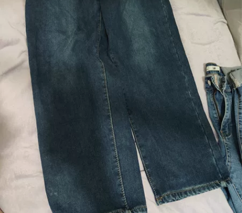 牛仔裤女2022秋冬加绒高腰显瘦直筒宽松大...