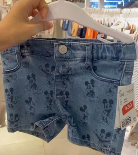 hm米奇牛仔短裤 80一件 90一件全新H...