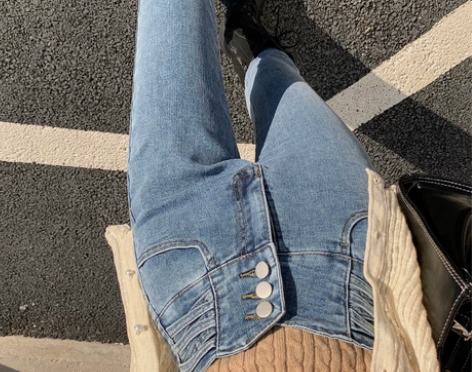 超高腰加绒牛仔裤女新款修身显瘦铅笔裤紧身加...