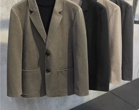 加厚秋冬季帅气韩版毛呢西服复古休闲潮流小西...