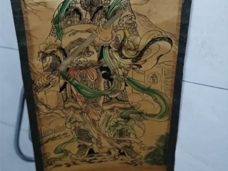 三国人物秦琼字画，工艺精美，尺寸35*12...