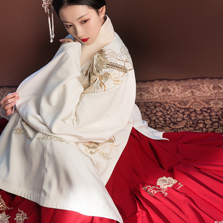 重回汉唐汉服女重工刺绣传统交领长袄,只买长...